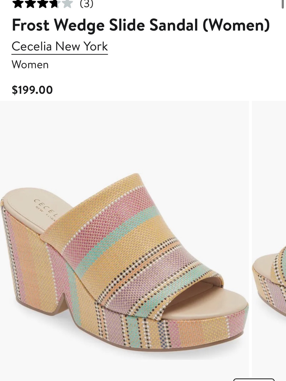 CECILIA NEW YORK Multicolor Woven Platform Mule in Yellow, Pink & Mint - Picture 9 of 9